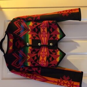 Pendleton blanket reversible short blazer